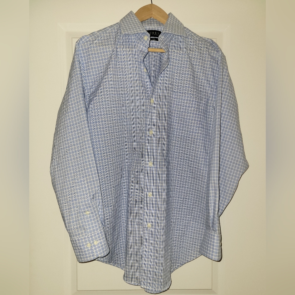 Ralph Lauren Light Blue Plaid Button Down Shirt